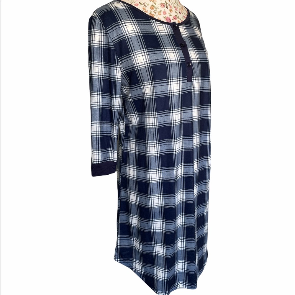 Ekouaer Women Mini Plaid T-shirt Dress Sz M